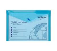 Snopake 12838X Polyfile A4 Popper Wallet File with Press Stud and Index Tab Classic Blue (Pack of 5)