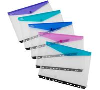 Snopake 15694 A4 Polyfile Ring Binder Wallet High Capacity Landscape Electra Colours (Pack of 5)
