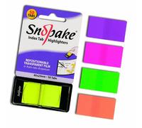 Snopake 45x25mm 50 Tabs Pop-Up Index Tab Highlighters Pack of 12 Pieces - Assorted Neon Colours