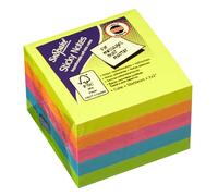 Snopake 50 x 50 mm Neon Assorted Sticky Notes [Pack of 1, 400 Sheets per Pad] 13223, 13223s
