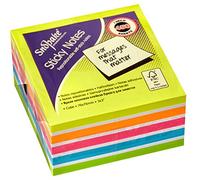 Snopake 76 x 76 mm Multicoloured Rainbow NeonMix Sticky Notes [Cube of 450 Sheets] 15761
