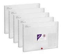 Snopake A4 25 mm BoxOffice - Clear [Pack of 5] Polypropylene Storage Box with Business Card Holder [13733]