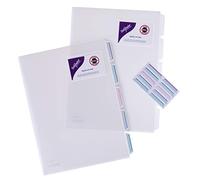 Snopake A4 5-Part SlipFile [Pack of 5] Multi-Part File with Index Tabs and Business Card Holder [Clear] 15055