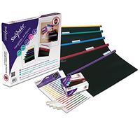 Snopake A4 HangGlider Polypropylene Suspension File with Index Tabs and Inserts [Pack of 25] Black/Assorted Rails [Ref: 10296]