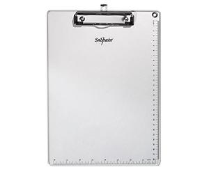 Snopake A4 Metallic ClipBoard with Heavy Duty Clip and Measurement Guide [Metallic Silver] 15788