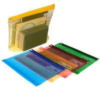 Snopake A4 Plus 370x260mm High Capacity Zippa Bag - Transparent/ Assorted (Pack of 5)