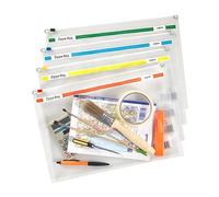 Snopake A4 Plus Zippa-Bag with Top Zip [Pack of 25] 355 x 235 mm - Transparent/Assorted Zip Strips [Ref: 11463]