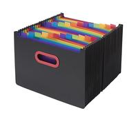 Snopake A4 Rainbow and Black Desk Expander/Organiser 24-Part [Pack of 1] Ref: 15852