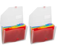 Snopake A4 Rainbow Expanding Organiser 6-Part [Pack of 2] Ref: 15767