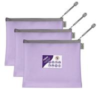 Snopake A5 High Capacity Pastel Purple EVA Mesh Zippa-Bag [Pack of 3] 255 x 205mm - Heavy Duty Bag with Hanging Loop and Business Card Holder [15935]