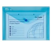 Snopake A5 Polyfile Popper Wallet with Press Stud Closure - Blue [Pack of 5] Ref: 11360