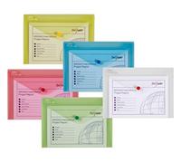 Snopake A5 Polyfile Popper Wallet with Press Stud Closure - Classic Assorted [Pack of 5] Ref: 11395