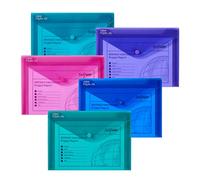 Snopake A5 Polyfile Popper Wallet with Press Stud Closure - Electra Assorted [Pack of 5] Ref: 11355