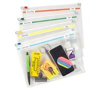 Snopake A5 Zippa-Bag with Top Zip [Pack of 25] 250 x 180 mm - Transparent/Assorted Zip Strips [Ref: 11448]