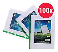 Snopake Bio2 Punched Pockets A4 Orange Peel Transparent 60 microns PP (Polypropylene) 11 Holes 15440 Pack of 100