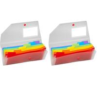 Snopake DL Rainbow Expanding Organiser 6-Part [Pack of 2] Ref: 15770