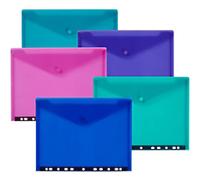 Snopake Document Wallet A4 PP (Polypropylene) 24 (W) x 0.9 (D) x 31.2 (H) cm Assorted Pack of 5
