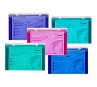 Snopake Document Wallets 14967 Foolscap Assorted Polypropylene 36 x 24 cm Pack of 5