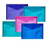 Snopake Electra Polyfile A4 Press Stud PP (Polypropylene) Landscape 33 (W) x 2 (D) x 24 (H) cm Assorted Pack of 5