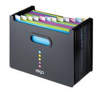 Snopake Eligo 13 Part Desk Storage Expander Black A4 Landscape 31.8 X 3.4 cm