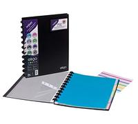 Snopake Eligo A4 ReOrganiser Display Book with Dividers & Index Tabs [Pack of 2] 20 Pockets/40 Sides to View Ref: 15863,Black