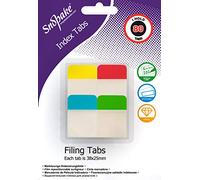 Snopake Extra Thick Repositionable Filing Index Tabs 38x25mm - 80 Tabs [Assorted/Semi-Transparent] 15882