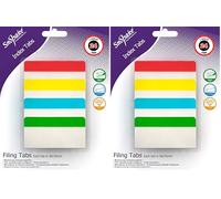 Snopake Extra Thick Repositionable Filing Index Tabs 38x76mm - 24 Tabs [Assorted/Semi-Transparent] 15884 (Pack of 2)