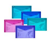 Snopake Foolscap Electra Assorted Polyfile [Pack of 5] Popper/Document Wallet with Press Stud Closure [10088]