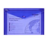 Snopake Foolscap Electra Purple Polyfile Popper Wallet [Pack of 5] Popper Wallet with Press Stud Closure [11162]