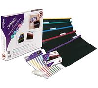 Snopake Foolscap HangGlider Polypropylene Suspension File with Index Tabs and Inserts [Pack of 25] Black/Assorted Rails [Ref: 10279]