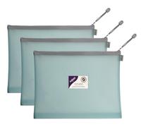 Snopake EVA Pastel Mesh HC Foolscap Zippa Bag Blue (Pack of 3)