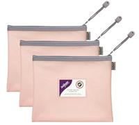 Snopake Foolscap High Capacity Pastel Pink EVA Mesh Zippa-Bag [Pack of 3] 360 x 275mm - Heavy Duty Bag with Hanging Loop and Business Card Holder [15906]