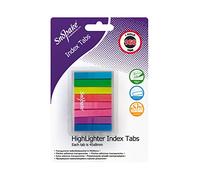 Snopake Index Tab Highlighters Transparent 45 x 8 mm - 160 Tabs - Neon Assorted [Ref: 15846]