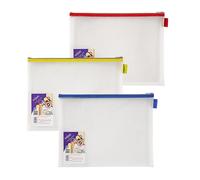 Snopake EVA Mesh Zippa-Bag 277 x 362mm Assorted (3 Pack)