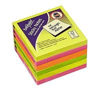 Snopake Neon Assorted Sticky Notes, 100 Sheets per Pad 13527, 76 x 76 mm (Pack of 6)