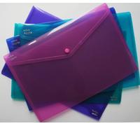 Snopake Polyfile A4 Foolscap Plus 5 Assorted colour Blue, Green, Pink. Purple. Turquoise.(Pk of 5)