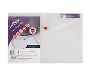 Snopake Polyfile Document Wallet 11154X Foolscap Press Stud PP (Polypropylene) Landscape 35.5 (W) x 24 (H) cm Transparent Pack of 5