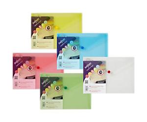 Snopake Polyfile Document Wallet A5 Press Stud PP (Polypropylene) Landscape 25 (W) x 18.5 (H) cm Assorted Pack of 5