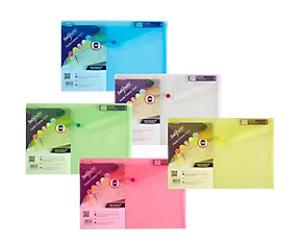 Snopake Polyfile Document Wallet Foolscap PP (Polypropylene) Landscape 36 (W) x 24 (D) x 24 (H) cm Assorted Pack of 5