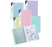 Snopake Reborn [100% Recycled] A4 Display Book 24 Pockets / 48 Sides to View - Pastel Assorted [Pack of 5] Ref: 15920