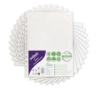 Snopake Reborn [100% Recycled] A4 Heavy Duty Punched Pockets - Glass Clear [Pack of 25] 60 Micron Extra Strong Sleeves, Multi-Punched for Binders Ref: 15938