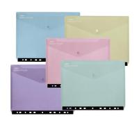 Snopake ReBorn A4 Polyfile Ringbinder Popper Wallet with Press-Stud Closure Pastel PK5 15916