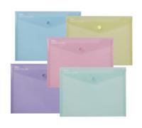 Snopake Reborn Document Wallet Press Stud PP (Polypropylene) Portrait and Landscape 22 (W) x 2 (D) x 18 (H) cm Assorted Pack of 5