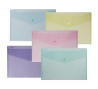 Snopake Reborn Document Wallet Press Stud PP (Polypropylene) Portrait and Landscape 35.5 (W) x 2 (D) x 24 (H) cm Assorted Pack of 5