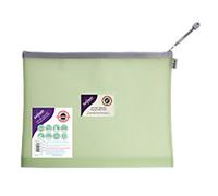 Snopake Zip Lock Bags A4 Foolscap EVA (Ethylene-Vinyl Acetate) Landscape 36.5 (W)2 (D)28 (H) cm Pastel Green Pack of 3