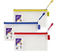 Snopake Zip Lock Bags Eva Mesh EVA (Ethylene-Vinyl Acetate) 24 (W)13 (H) cm Assorted Pack of 3