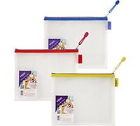 Snopake Zip Lock Bags Eva Mesh EVA (Ethylene-Vinyl Acetate) 25.5 (W)20.5 (H) cm Assorted Pack of 3