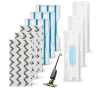 Snorcom Replacement Pads for Shark VacMop VM200UK | 6 Pack Microfibre Pads with 3 Dirt Chambers & Filters | Washable Reusable Hard Floor Refills