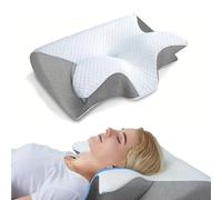 Snoring Pillows Sleep Apnea, Pillow, Hospitality Pillow, Ergonomic Memory Foam Cervical Neck Pillows, Breathable Cover for Side/Back/Stomach Sleeper - Better Sleep Secret (Gray)