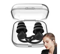 Snoring Sleep Earplugs - Reusable Silicone Noise-Reducing Ear Plugs for Travel, Night Sleep, and Concentration, La Black, 1 pc.
